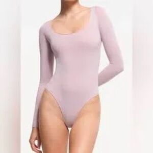 Skims Essential Smoothing Scoop-Neck Thong, Size Large/XLarge, Dusk, $78